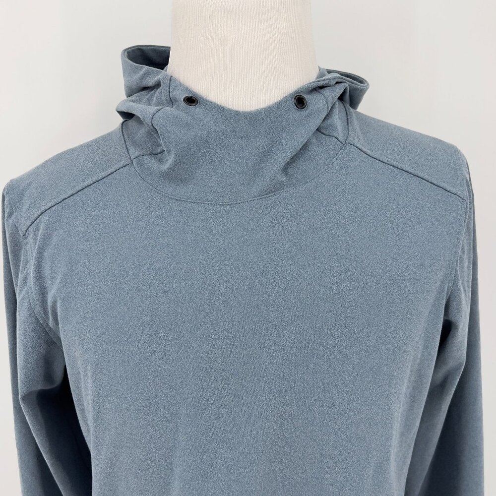 01.ALGO Women's M Medium Performance Hoodie Long Sleeve Blue Pullover 78% Polyes